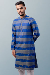 Snap Button Blue Men's Panjabi