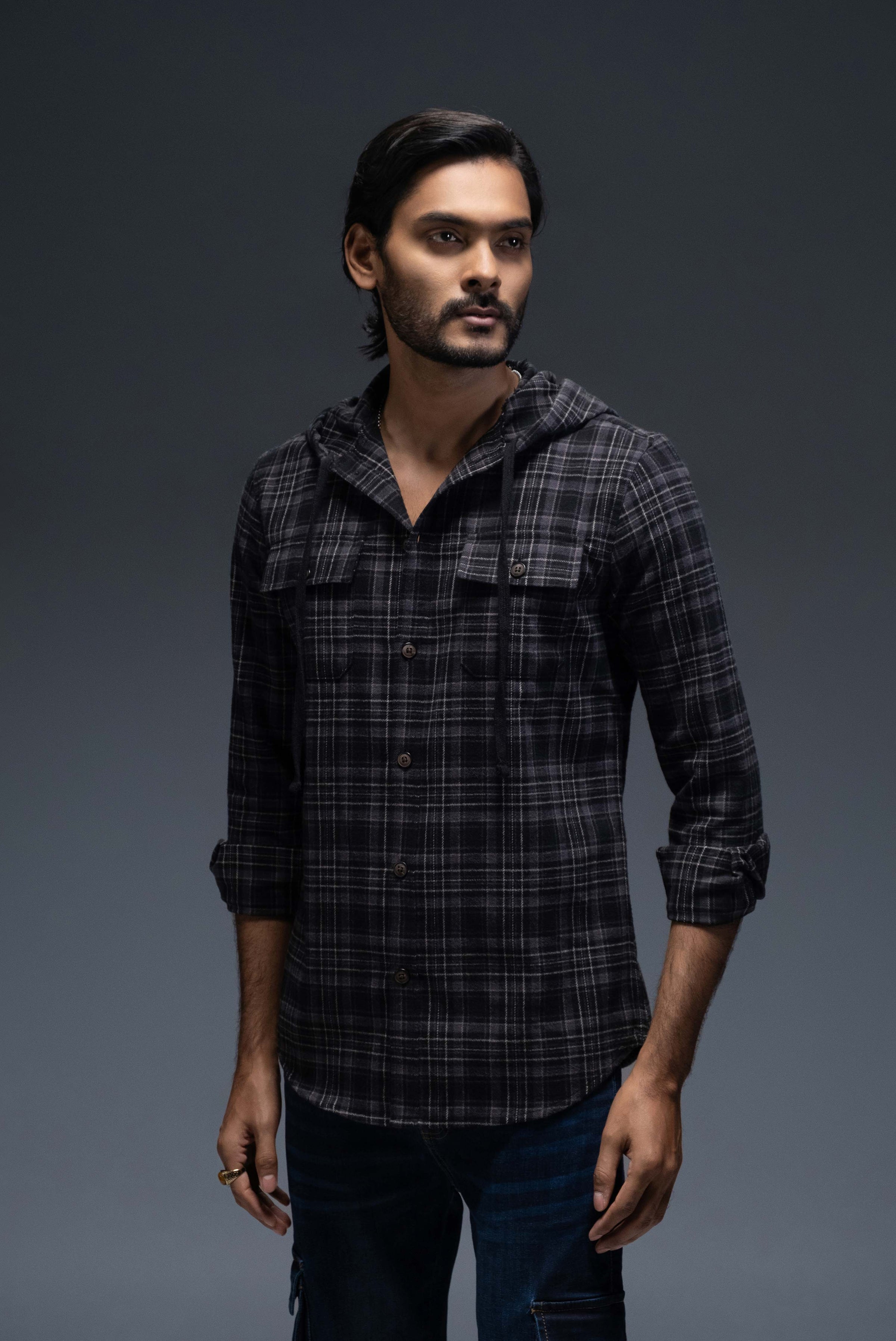 Flannel Hoodie Shirt