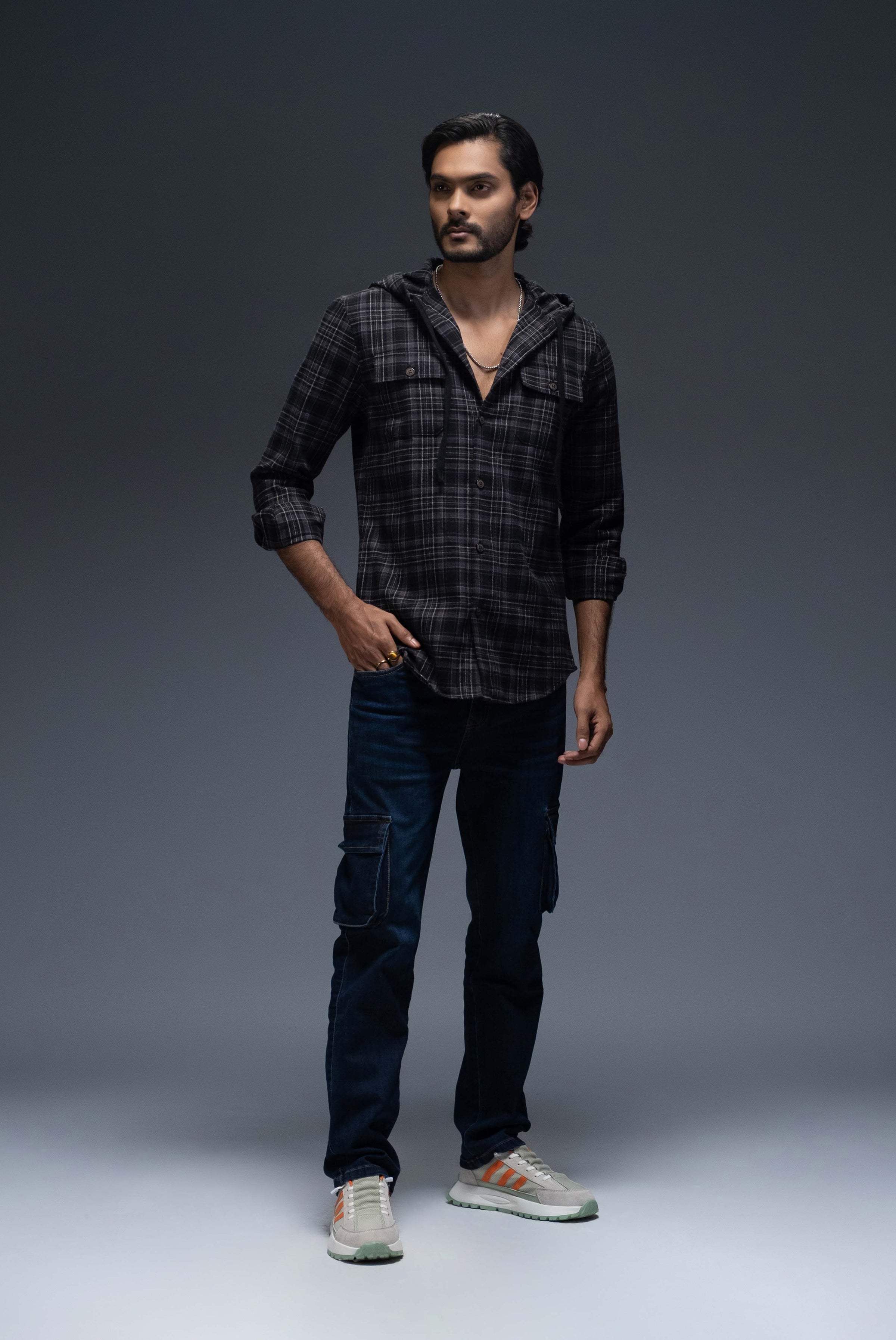 Flannel Hoodie Shirt